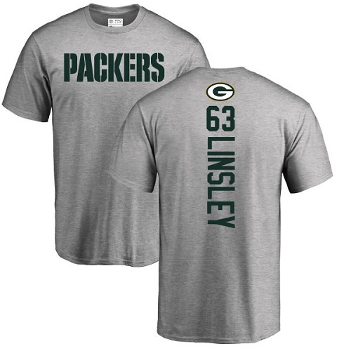 Men Green Bay Packers Ash #63 Linsley Corey Backer Nike NFL T Shirt